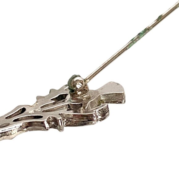 Scotland Thistle Silver Tone Kilt Brooch Pin With Safety Clasp 3in - Picture 9 of 10